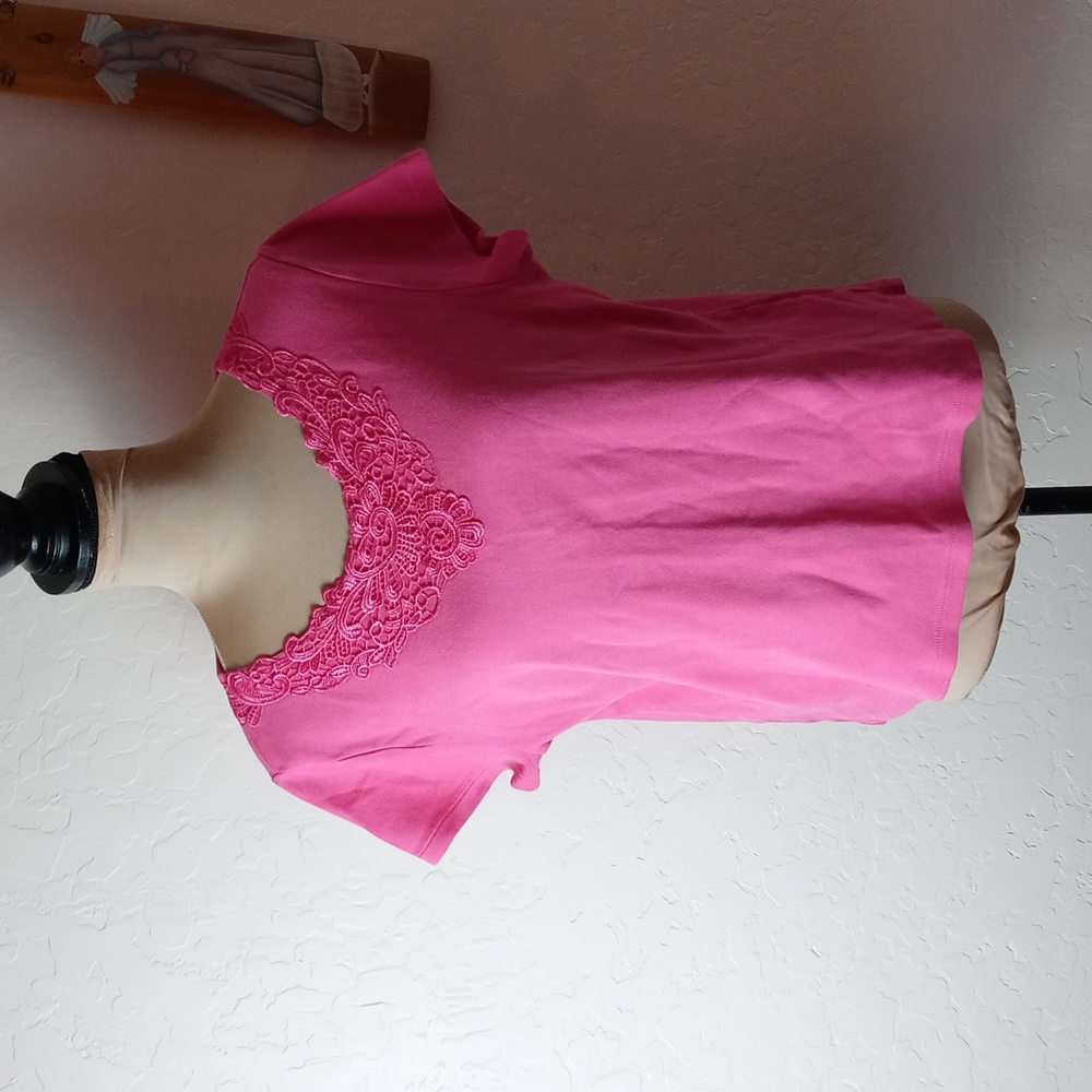 Coldwater Creek Lace Adorned Tee Shirt